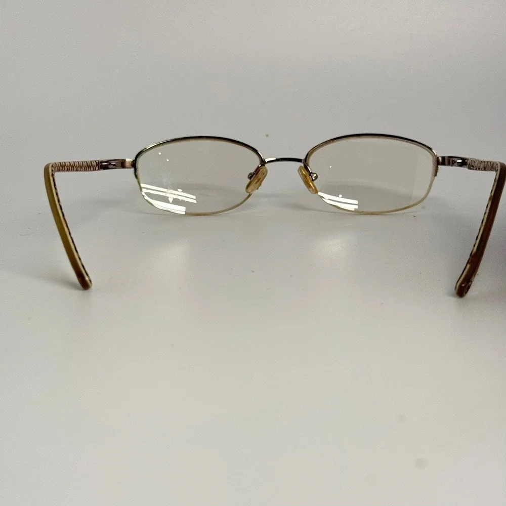 Coach Faye 118 Taupe Oval Eyeglasses Frames Crystal Logo Monogram 135